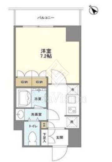 KURAMAE214 1LDK　間取り図