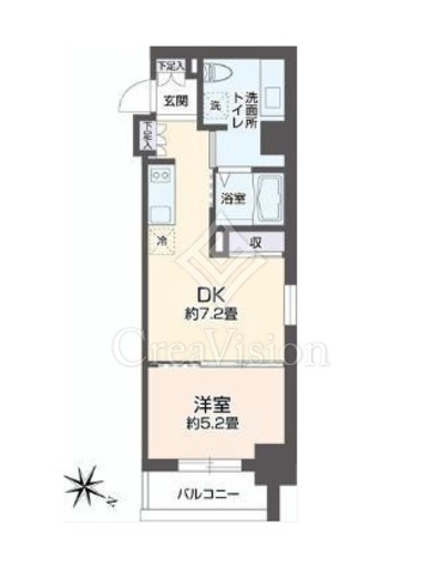 リエトコート元赤坂 1LDK　間取り図