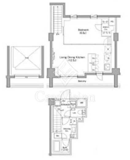 ザ・パークハビオ神泉 1LDK　間取り図