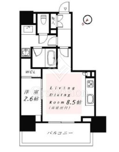 ザ・パークハウスアーバンス東五反田 間取り　1LDK