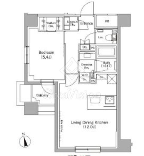 ザ・パークハビオ高円寺レジデンス 1LDK　間取り図