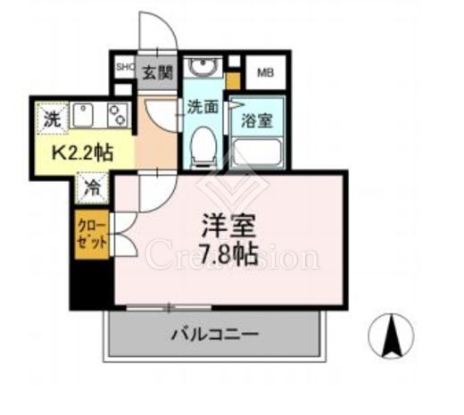 グランジット白金高輪 1K　間取り