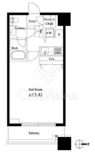 コンシェリア西新宿タワーズウエスト 1K　間取り図