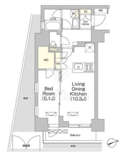 テラス大崎 1LDK　間取り図