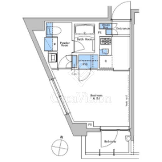 ブラウ戸越銀座テラス 1R　間取り図