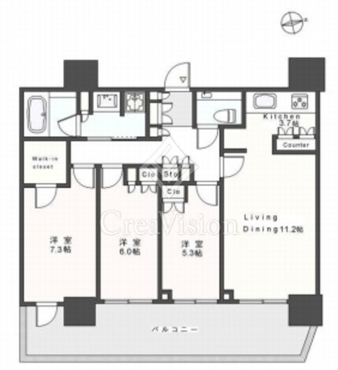 ブランズ麻布狸穴町 3LDK　間取り