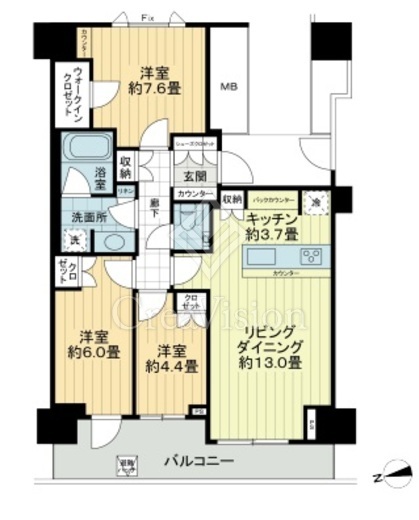 ブランズ麻布狸穴町 間取り図