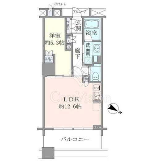 ブリリアマーレ有明 1LDK 間取り図