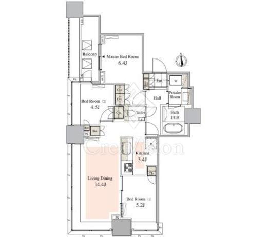 タワーコート北品川 3LDK　間取り図