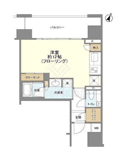 クレヴィア新宿若松町 1R　間取り