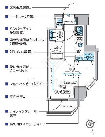 クレヴィアリグゼ南品川 1K　間取り図