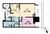 ブランズタワー芝浦 1LDK 間取り図