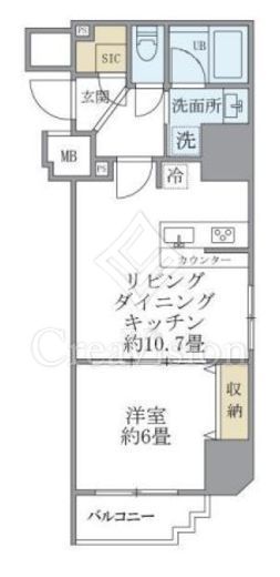 フェリーチェ錦糸町 1DK　間取り図