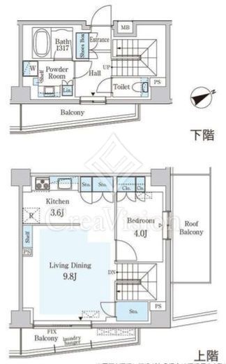 プリマリード南青山 1LDK　間取り図