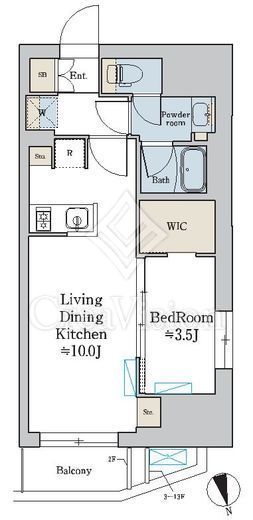 nido上野 1LDK　間取り図