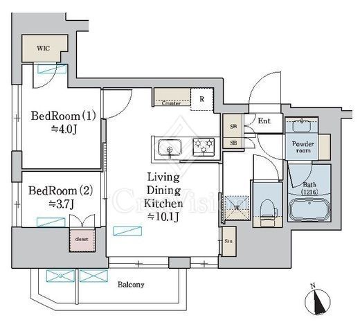 nido上野 2LDK　間取り図