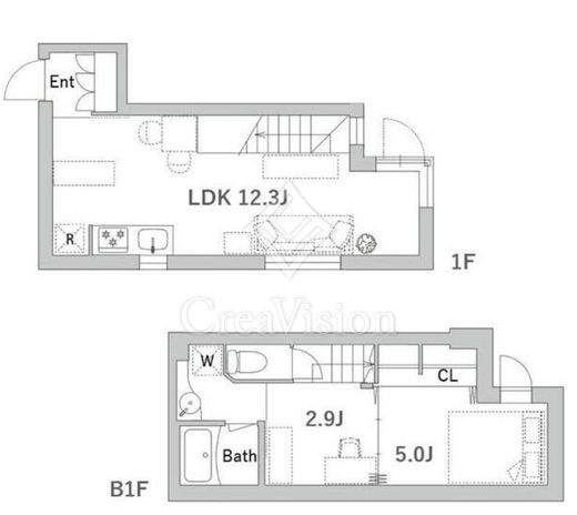 グランデュオ高輪 2LDK　間取り図