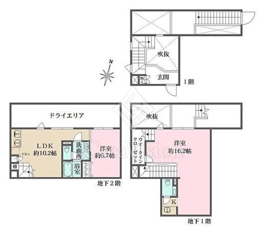 ANQI原宿 2LDK　間取り図