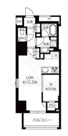 ルジェンテ新宿御苑前 1LDK　間取り図