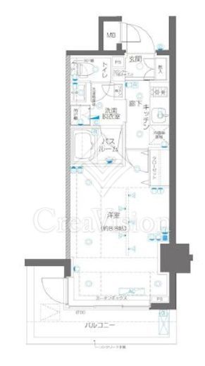 ZOOM高田馬場 1K　間取り図