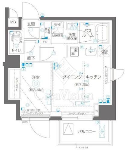 ZOOM高田馬場 1DK　間取り