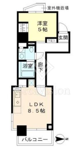 マイプレジール広尾 1LDK　間取り図