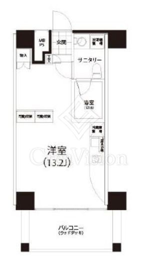 クイズ恵比寿 1K　間取り図