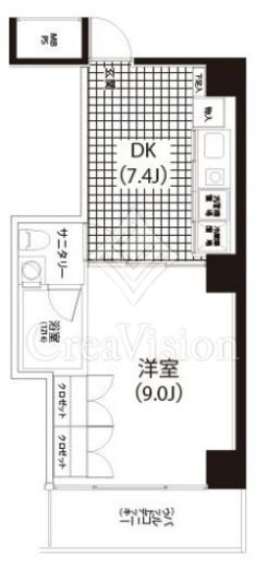 クイズ恵比寿 1DK　間取り図