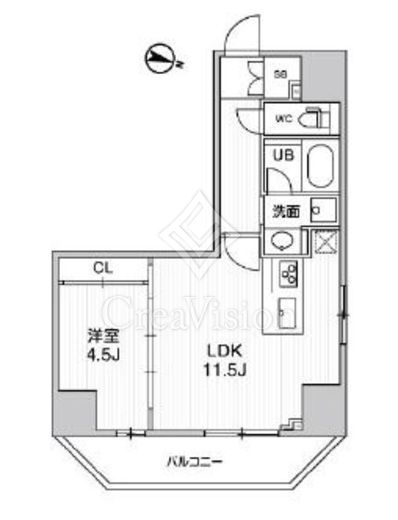 シーズンフラッツ文京東大前 1DK　間取り図