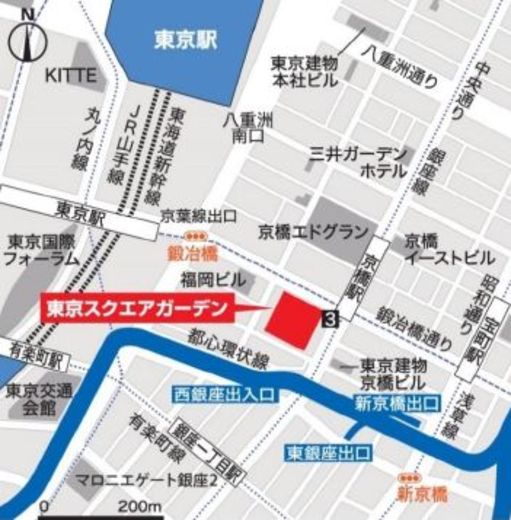 東京スクエアガーデン 地図