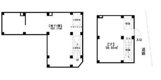 ノースアオヤマ B1階+1階 間取り図