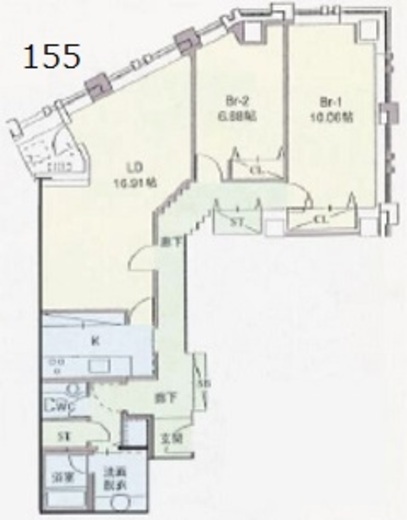 ザ・イトヤマタワー 155 間取り図