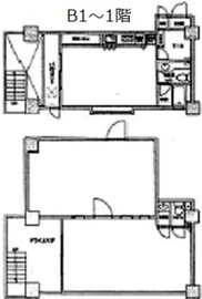 ランド南青山(SOHO) B1-1階 間取り図