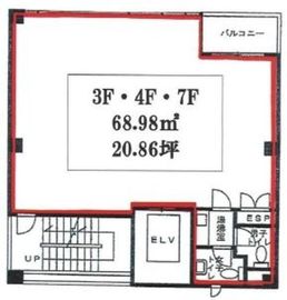 昭美京橋第1ビル 4階 間取り図