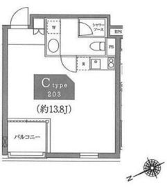 ラナイグレース北青山(SOHO) 203 間取り図