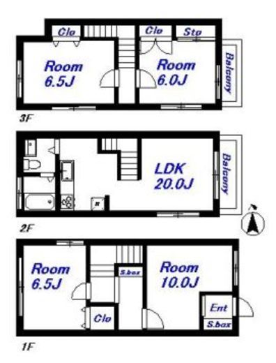 大久保二丁目戸建(SOHO) 1棟 間取り図
