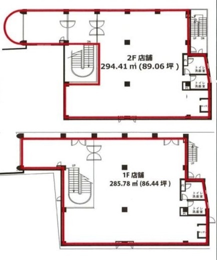新大久保五大ビル 1階+2階 間取り図