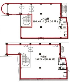 新大久保五大ビル 1階+2階 間取り図