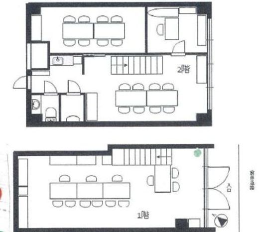 ルアナ麻布十番(店舗・事務所) 1階+2階(メゾネット) 間取り図