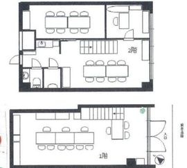 ルアナ麻布十番(店舗・事務所) 1階+2階(メゾネット) 間取り図