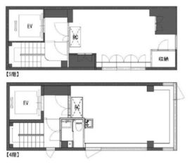 元屋ビル新富町 4階+5階 間取り図