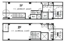 JPLビル 1階+2階(メゾネット) 間取り図