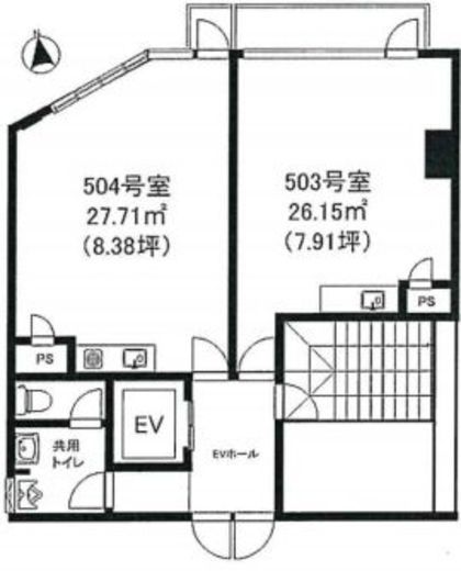 九段セントラルビル 504 間取り図