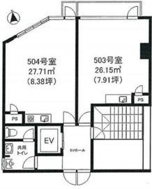 九段セントラルビル 504 間取り図