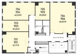 H1O神田 701 間取り図