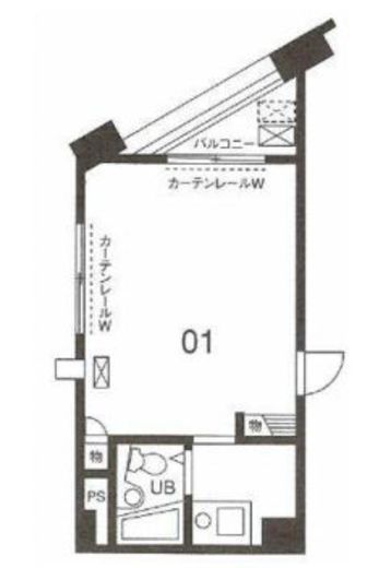 ウィンド新富ビル 201 間取り図