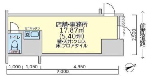 日本橋八重洲DUPLEX PORTION 1階 間取り図