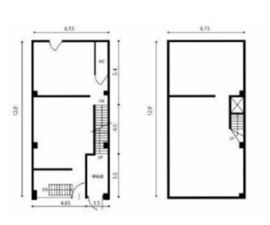 内田ビル B1階+1階 間取り図