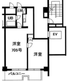 日本橋蛎殻町東急ビル 705 間取り図