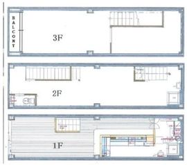 中本ビル(築地市場) 1-3階 間取り図